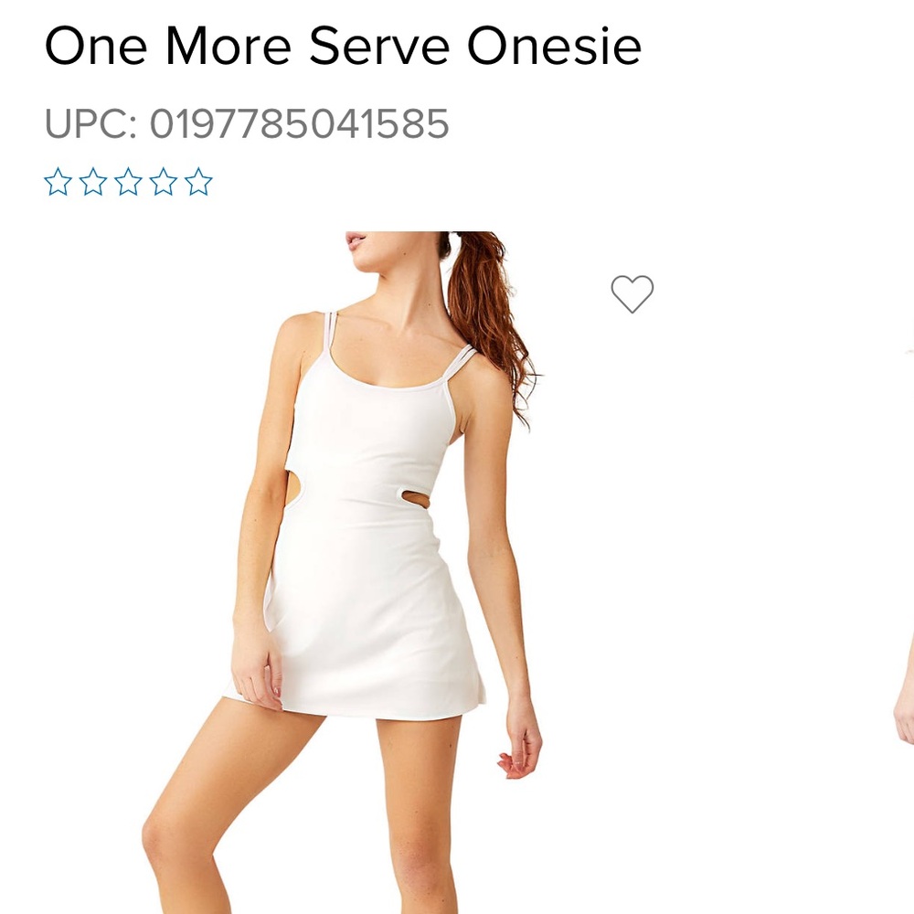 NWOT- Free People Mvmt "One More Serve Onsie" size lg all white/ adorable & new - Picture 8 of 8